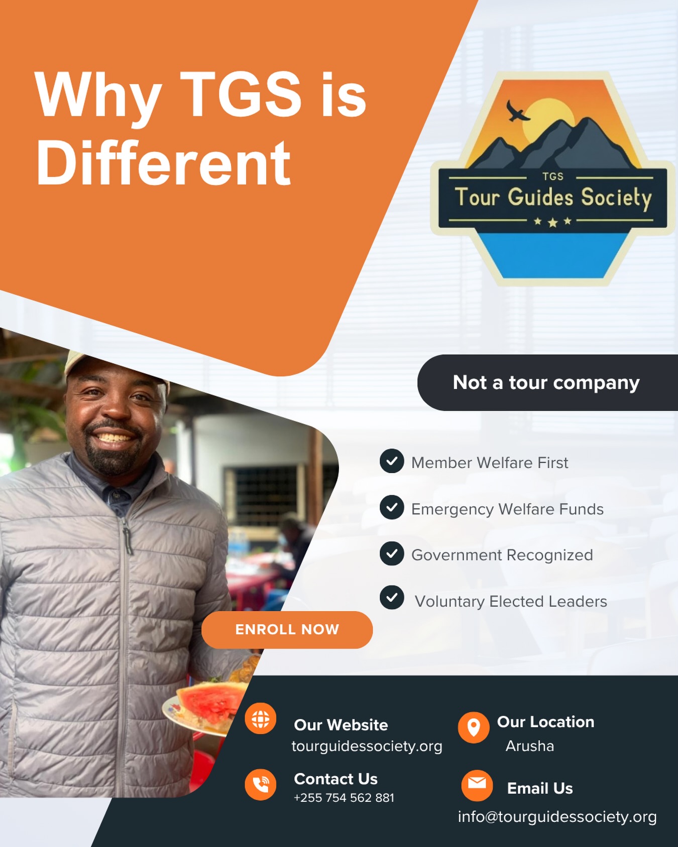 Why is TGS different? We aren’t a profit-driven safari agency. We are a member-funded, government-recognized welfare society safeguarding our crew #CertifiedGuides #TanzaniaSafaris #ArushaTravel #ProfessionalGuides
