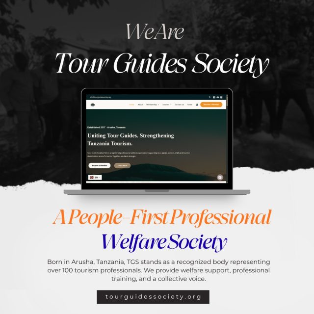 Uniting, supporting, and empowering professional tour guides across Tanzania to strengthen our local tourism community.
#TourGuidesSociety #TanzaniaTourism #ArushaTanzania #tourguides
