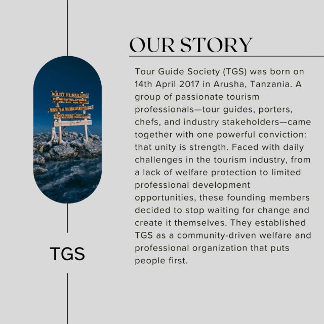 Founded on April 14th, 2017, in Arusha, Tanzania, the Tour Guide Society (TGS) was built by the very people who make every safari, climb, and journey unforgettable—our tour guides, porters, chefs, and tourism professionals.Instead of waiting for change, we created it. TGS is a community-driven welfare and professional organization dedicated to putting people first, protecting welfare, and opening doors for professional development.📍 Arusha, Tanzania#TourGuideSociety #TGS #TanzaniaTourism #Arusha